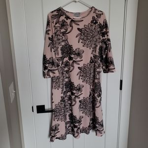 CATHERINES | Pink Velvet Floral Dress | SIZE 0X